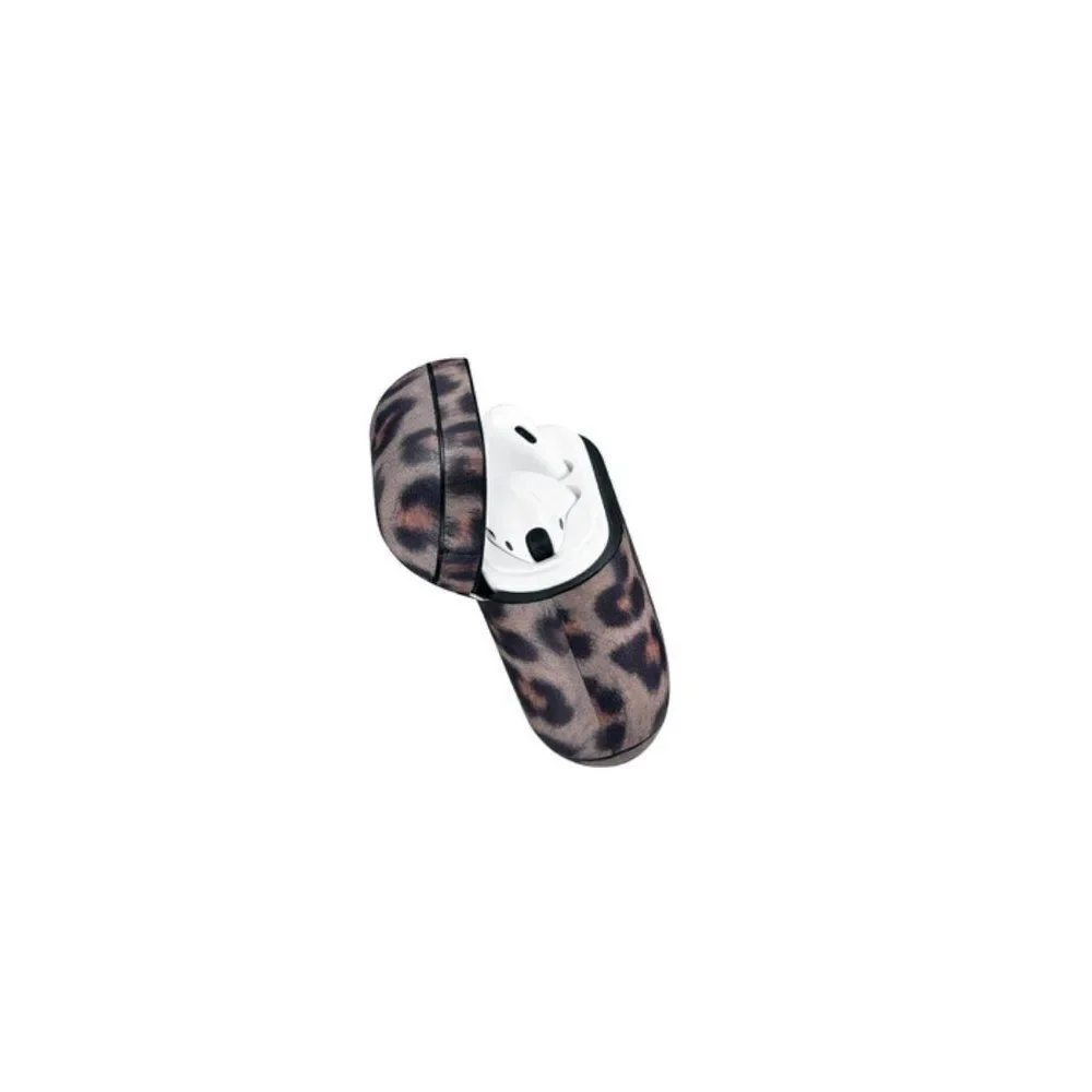 Leopard Print AirPods 1 Case in Leather